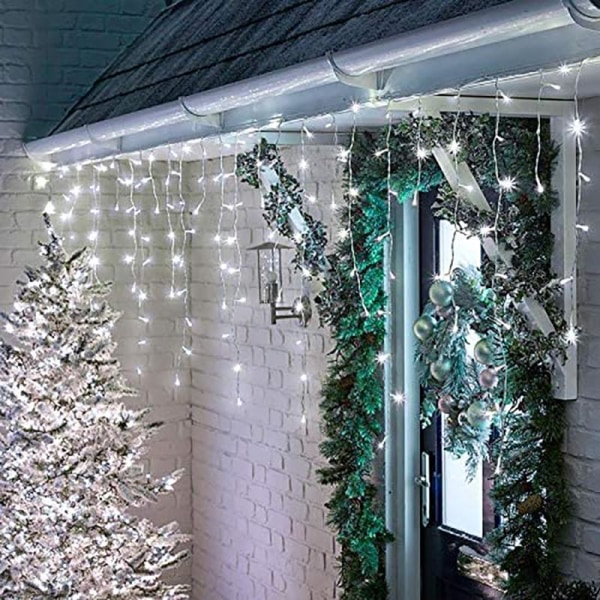 Utendørs Lyslenke LED Vanntett Dekorativ Hage Takskjegg Tak Korridor Veranda Pergola Dekorativ Lyslenke White EU