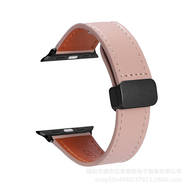 Klockarmband för Apple Watch iWatch Passande storlek 38-40-41mm s10-42mm PG-Sakura Rosa-Svart Spänne Ai-Shi Magnetiskt Vikspänne