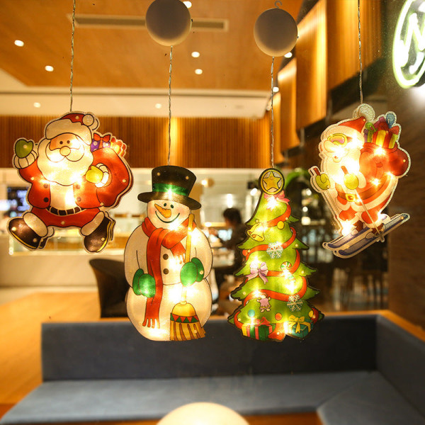 LED Sugpropp Fönsterhängande Lampa Juldekoration Butik Atmosfär Scen Layout Högtids Dekorativ Lampa No. 5: Airplane Christmas