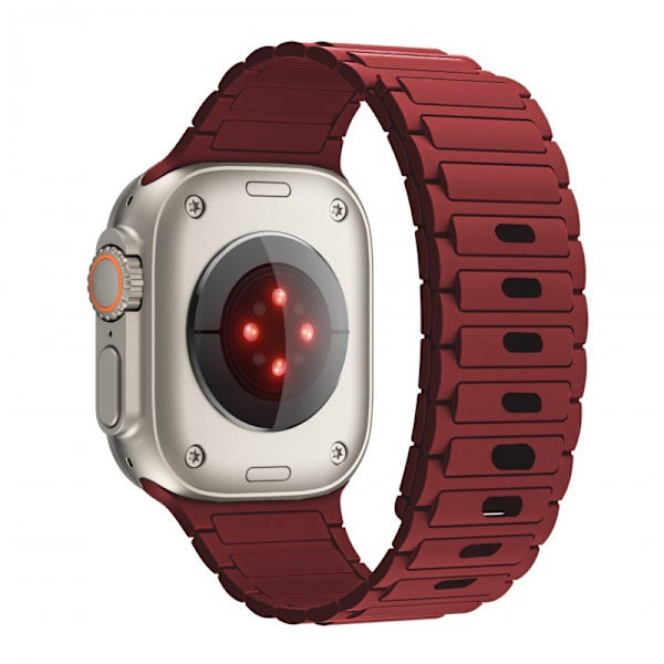 Kellon ranneke Apple Watch iWatch 38/40/41/ s10 sukupolvelle 42mm Kirsikan värinen