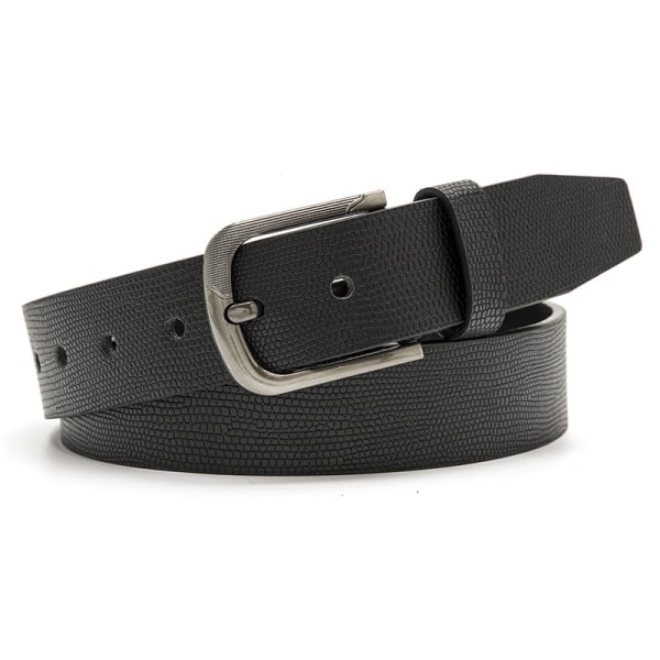 Bälte Herr Mode Casual Dekoration Jeans Rem Utomhus Legering Spänne Brett Bälte Herr 9006-Black Length 120 width 3.8