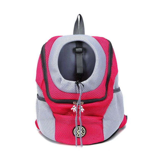 Husdjurshundsbärare Husdjursryggsäcksväska Bärbar resväska Pet Dog Frontväska Mesh Utomhus Vandring Head Out Dubbelaxel Sport NYHET A-Rose Red L Bag