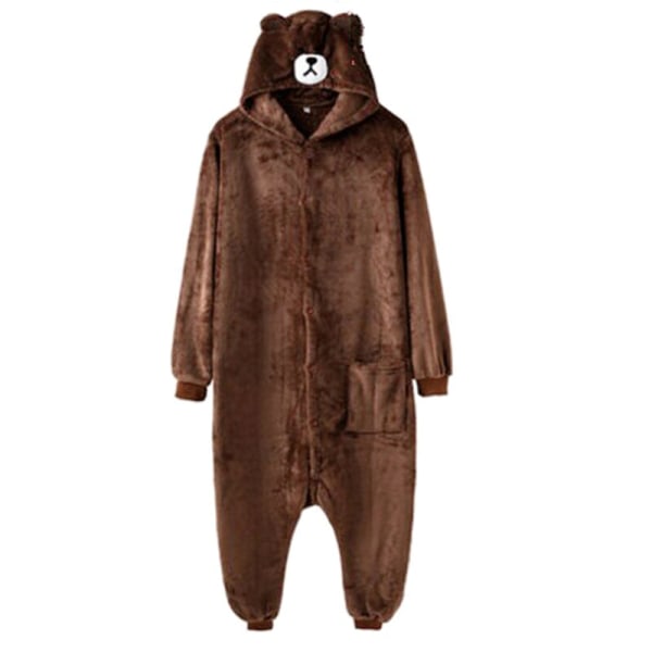 Flanell Bjørn Onesies Kigurumi Kumamon Dyrepyjamas Beste Gave Cosplay Kostymer Jumpsuit Glidelås Bear M