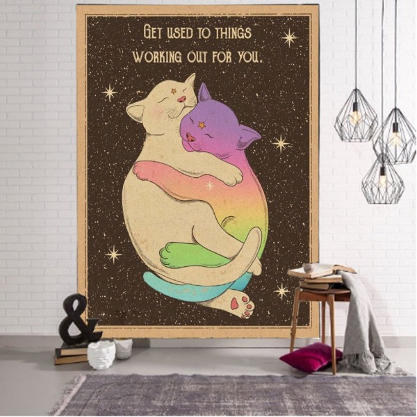 Kawaii Serier Söt Väggbonad Tapestry Dekorativ Konst Filt Gardiner Hängande i Hemmet Sovrum Vardagsrum Dekor 1 90x60cm