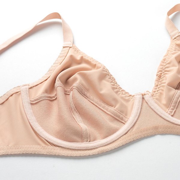 Stor storlek dam BH Sexig blommig spets BH Ofodrad Bygel Bralette Underkläder Plus Size BH Beige 110C