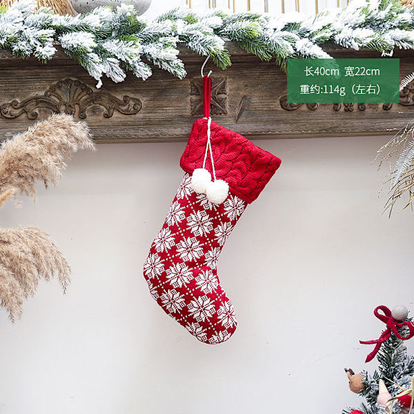 Uudet joulukoristeet Neulotut joulusukat Villalankasukat Punavalkoinen Hirvi Lahjakassi Lasten Lahjakassi Christmas knitted small tree socks