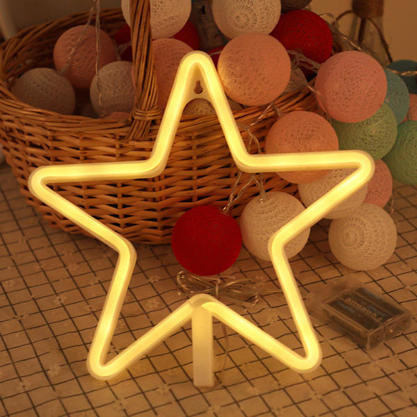 Neonljus LED Färgad Lampa Sovrum Jul Festival Neonljusrör Färgade Lampor Juldekoration Golv Neon light-Moon-warm color USB battery dual-use