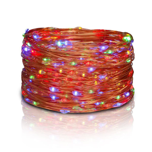 10M 20M LED Ljusslinga Koppartråd Fjärrkontroll USB Batteridriven Girlang Jul Fe Ljus LED För Högtid Bröllop Fest Heminredning Multicolor Battery Box 20M 200led