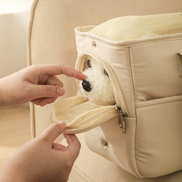Bärväska för valp, portabel axelväska, handväska, hund, katt, chihuahua, yorkshire, tillbehör, lämplig för små hundar, bärväskor Grey with Mat L