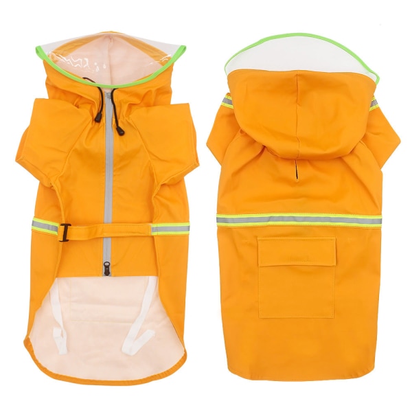 Vedenpitävä lemmikin sadetakki heijastinnauhoilla Orange 4XL