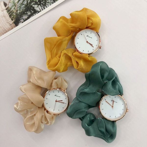 Kreativt Modebånd Digitalt Ur Dame Fe Elegant Personlighed Dameur Studerende Beige