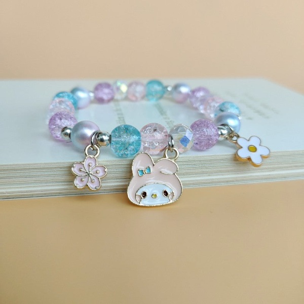 Sött Tecknat Min Melodi Barn Pärlarmband Kristall Kvinnligt Par Student Flickvänner Present Färg Armband Tillbehör 05 Unicorn