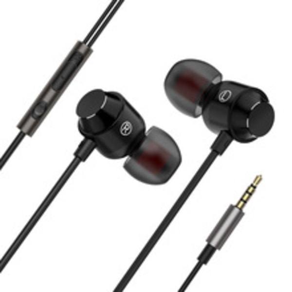3,5 mm Trådbundna In-ear Hörlurar Grossist Sladd Metall Hörlurar med Inbyggd Mikrofon Volymkontroll för iOS & Android Enheter Silver