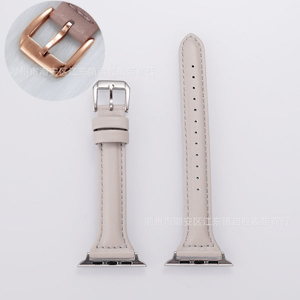 Klockarmband för Apple Watch iWatch Gränssnitt 38/40/41mm Grå PG Smal Midja - Roséguldfärgat Spänne