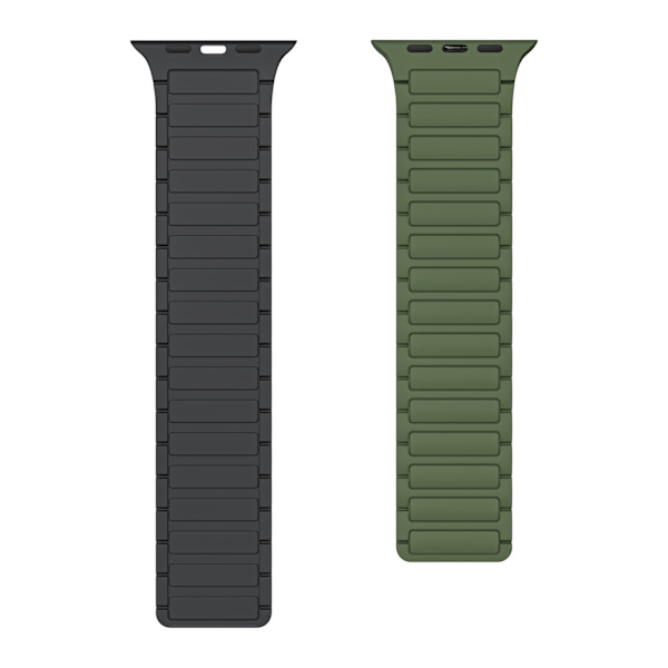 Urrem til Apple Watch iWatch 42/44/45/49mm Generation 1-9 Militærgrøn Sort