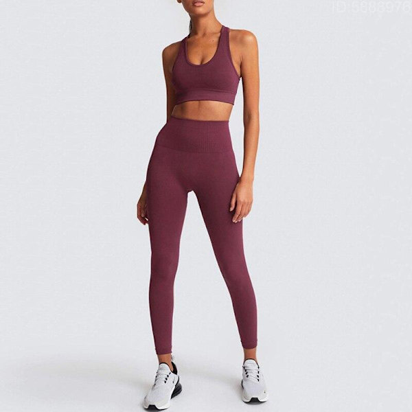 Joogasetit Naisten Leggingsit + Rintaliivit Nainen Kuntosalivaatteet Urheilupuvut 03Red Set L