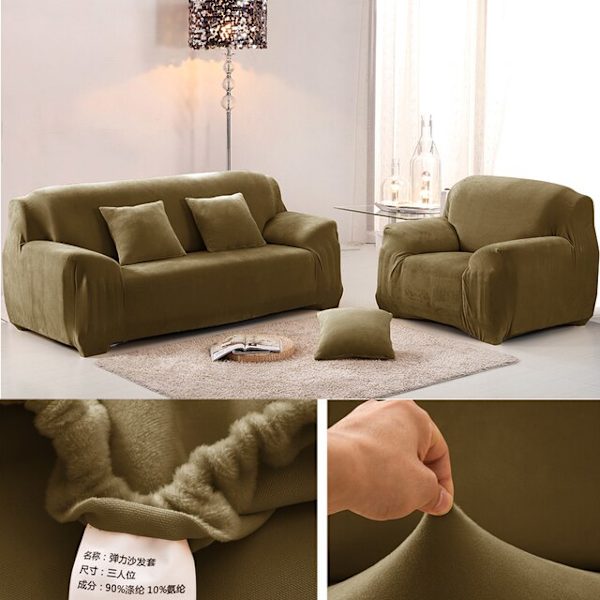 Muhkea paksu sohvanpäällinen olohuoneeseen, säädettävä elastinen kulmasohvan päällinen, osioitu liukuestepäällinen, sisustus, sohvan lepotuolin päällinen Color 3 1-seater(90-140 cm)
