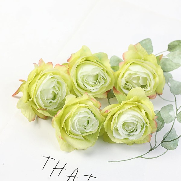 5 stk. Rose Kunstige Blomster Silke Fake Blomster Til Hjem Værelse Indretning Fest Bryllup Valentinsdag Dekorationer DIY Håndværk Tilbehør Red 5PCS