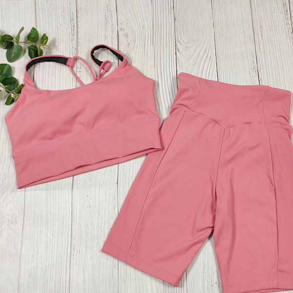 Yoga BH Shorts 2-delat Set Träningskläder Spandex För Kvinnor Grey Yoga Set Short M