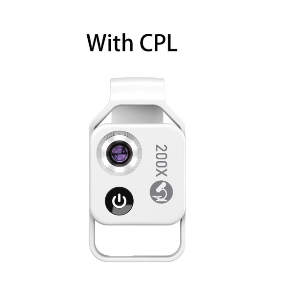 APEXEL 200X förstoringsmikroskoplins med CPL mobilt LED-ljus Mikroficka makrolinser för iPhone Samsung alla smartphones Overseas Black without CPL