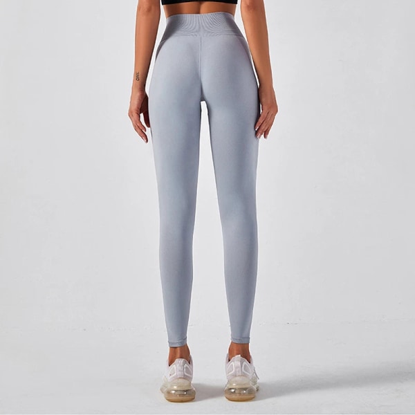 Yogabyxor Hög Midja Push Up Stretch Träningsleggings För Kvinnor Gray f M