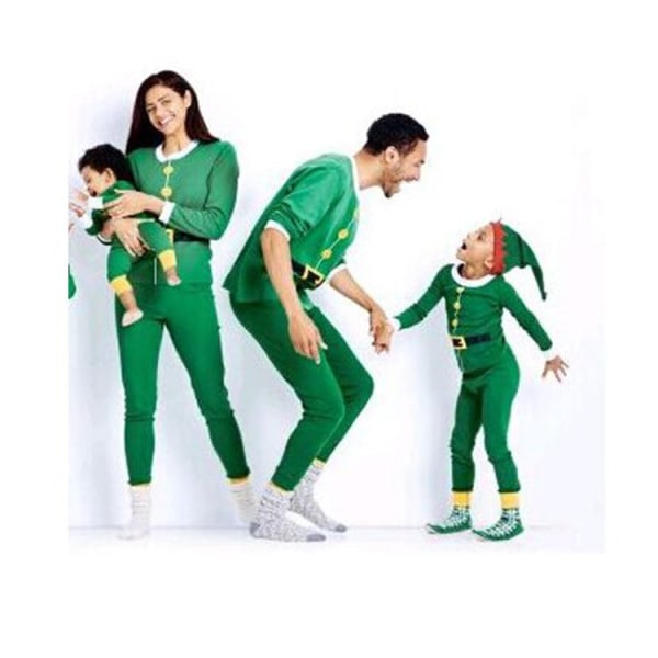 Julepysjamas Matchende Familiepysjamaser Foreldre-Barn Klær Hjemmeklær Nyttårspakke Langermet Pysjamas Sett Family pack Mother m