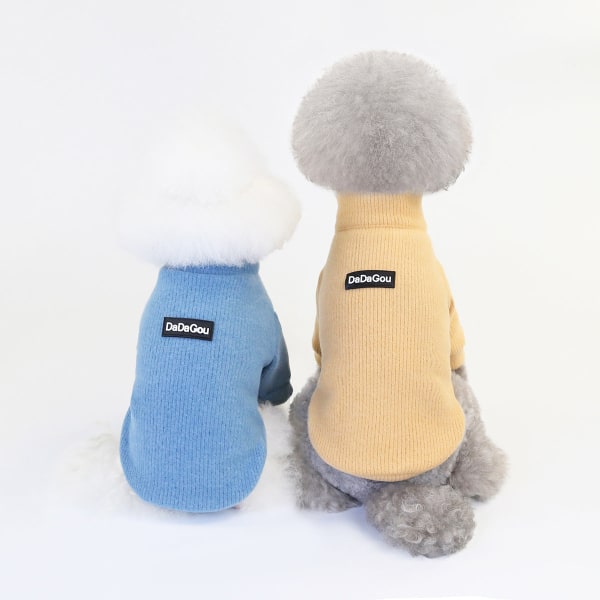 Varm dragkedja ullig vinter katt husdjurskläder Deep blue XXL