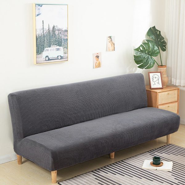 Överdrag Polar Fleece Tyg Ärmlös Bäddsoffa Skydd Enfärgad Utan Armstöd Stor Elastisk Fällbar Möbel Heminredning Bänköverdrag Cyan S 120-155cm