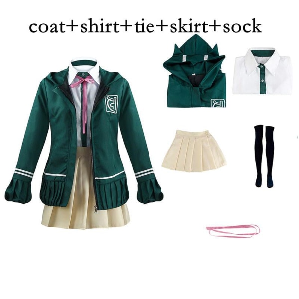 Danganronpa Nanami ChiaKi Cosplay Kostume Gymnasieelever Uniform Jakke Kort Nederdel Paryk Sæt Halloween Kostumer style1 S