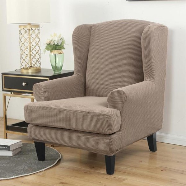 Vattentätt Sluttande Armstöd Ryggstöd Stolskydd Elastisk Fåtölj Öronlappsfåtölj Vinge Soffa Ryggstöd Stolskydd Stretch Skydd Solid color7