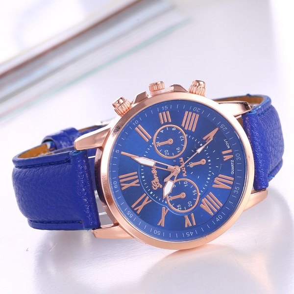 Ur Geneva Quartz Urrem Dame Mode Dameur Skala Herreur Rose Red