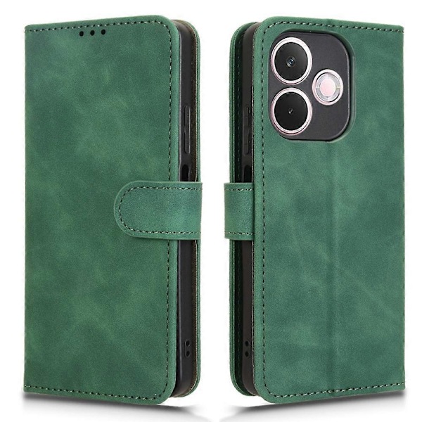 Oppo A5 Pro 5G nahkakotelo, ihon tuntu, pudotussuoja, lompakkokansi - Ruskea Green