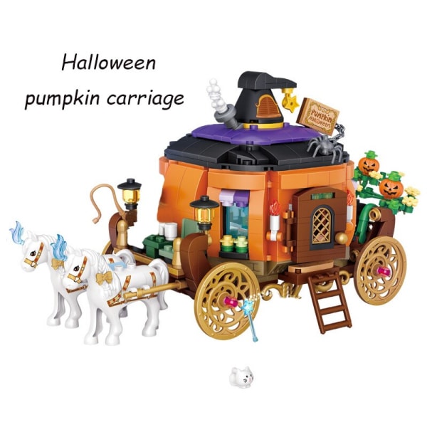 Kreative MINI Halloween Hus Klodser Sæt By Græskarhytte Fest Dekoration Byggeklodser Børnelegetøj Halloween Gaver 762pcs no box
