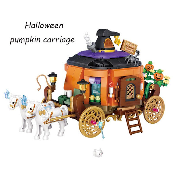 Luova MINI Halloween Talo Tiilet Setit Kaupunki Kurpitsamaja Juhlakoriste Rakennuspalikka Lasten Lelut Halloween Lahjat 762pcs no box
