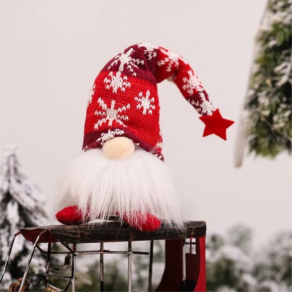 Lysande Tomte Jul Ansiktslös Docka God Jul Hemdekoration Navidad Natal Gåva till Nyår 2023 Julklappar Long Red With battery and Led
