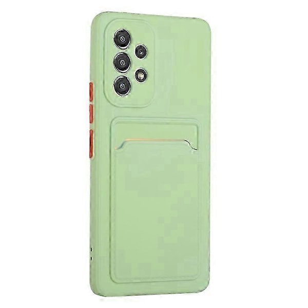 Kompatibelt för Samsung Galaxy A53 5g Kortfack Mjukt Tpu Stötsäkert Anti-repor Skal med Kameralinsskydd LightGreen