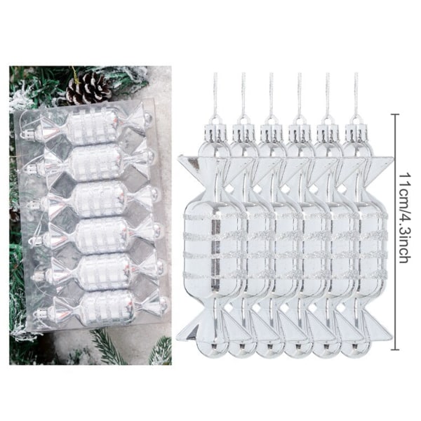 Polkagris Julgransdekoration God Jul Dekorationer för Hemmet Navidad Gåva Julgransprydnader Nyår 6pcs Ornament 13