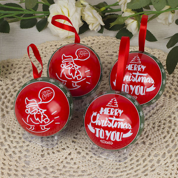 Joulukoriste Riipus Poke Pallo Joulukarkkilaatikko Luova Riipus Rauta Pallo Joulutuote Riipus Santa Claus 6.8cm