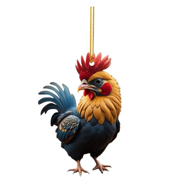 Roliga Hängande Tupp Ornament Gård Djur Thanksgiving Juldekoration Julgran Kyckling Hängen Barn Favörer C