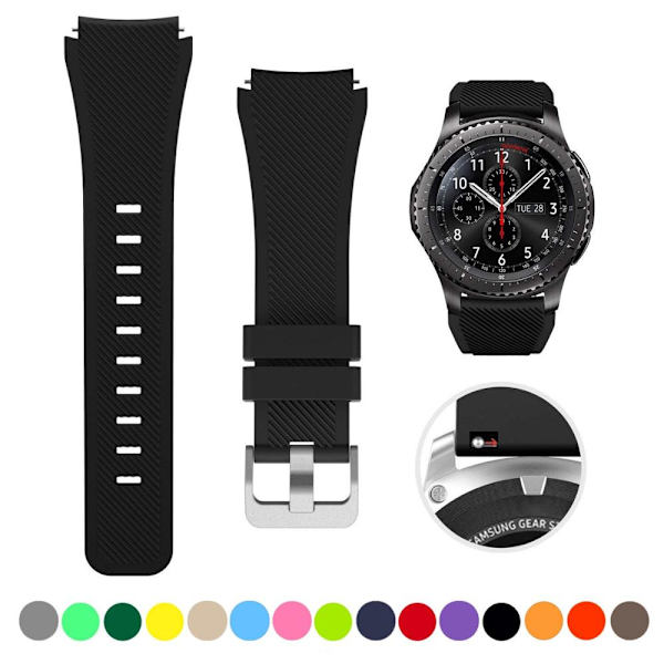 Silikonarmband för Samsung Galaxy Watch 3 45mm/huawei watch GT2 46mm/Gear S3 Klockarmband Dark brown Samsung Galaxy 45mm