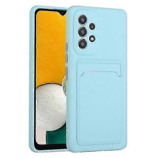 Kompatibelt för Samsung Galaxy A53 5g Kortfack Mjukt Tpu Stötsäkert Anti-repor Skal med Kameralinsskydd LightBlue