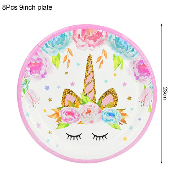 Regnbue Enhjørning Bursdagsfest Dekorasjon Engangsservise Sett Enhjørning Ballong Jente Baby Shower Barn Bursdagsfest Utstyr 1pc unicorn
