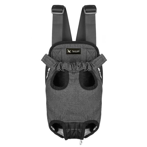 TAILUP Syksy- ja talvideniminen lemmikinkantolaukku, edessä, kaksoisolkapäillä kannettava pieni koira- ja kissalaukku, tikattu pehmeä lyhyt pehmo denim black XL