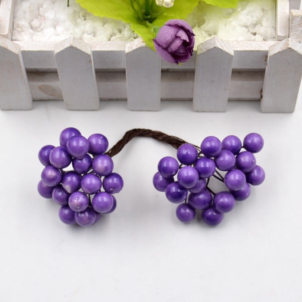 40 st Mini Konstgjord Blomma Frukt Skum Bär Juldekoration Bukett För Bröllop Heminredning DIY Scrapbooking Bacca Krans B8