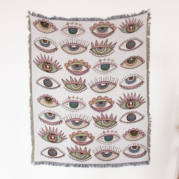 Nordisk Pläd för Säng Sofföverdrag Vardagsrumsinredning Sofffilt Fritidsöverkast Utomhus Camping Picknickmatta Boho Tapestry XT2022-4 130X160cm