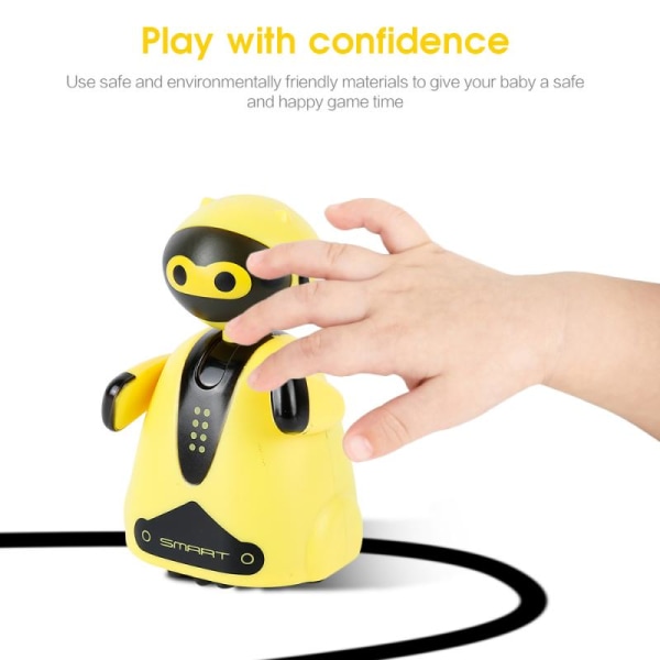 Rita Linjer Följ Leksak Magisk Penna Induktiv Barn Baby Lastbil Tank Leksak Mini RC Robot Ingenjörsfordon Bil Följ Pingvin Gåva 1pc blue penguin As photo