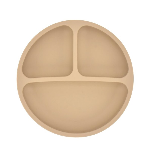 Baby Silikone Spisesæt Solidt Sødt Smil Tegneserie Børnetallerkener Småbørn Træningsservice Børnefodringsskåle BPA FRI Light Grey7