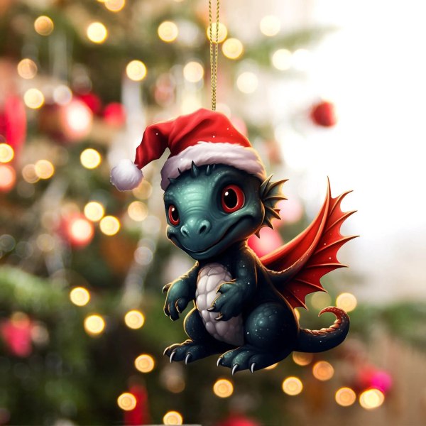 Jul Akryl Drake Baby Ägg Ornament Jul Hängande Julgransprydnad Juldekorationer 2024 A One Size