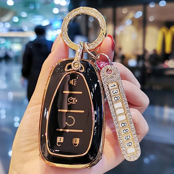 Nyt TPU Bil Nøgle Etui Cover Til Chevrolet 2017-2019 Chevy Malibu Camaro Cruze Traverse Sonic Volt Bolt Equinox 3/4/5 Knapper Nøgle Gray Keychain C 5 Buttons