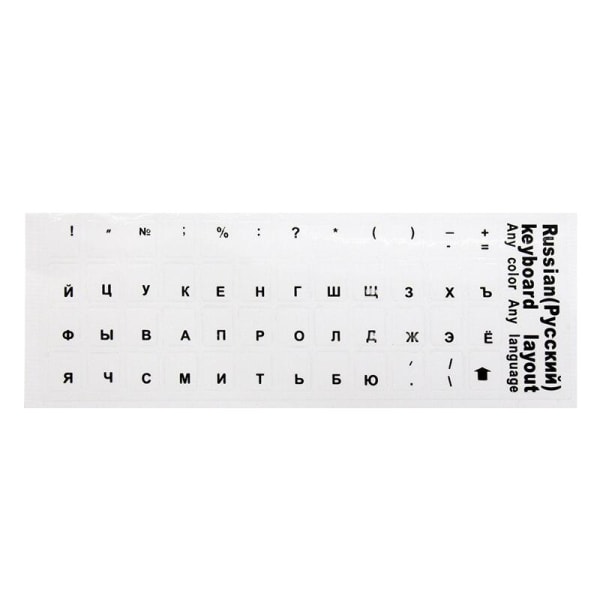 2 st Tangentbordsdekaler Ryska Transparent Tangentbordsöverdrag Clear Black
